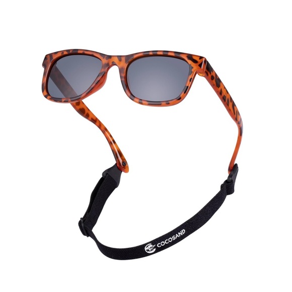 COCOSAND Flexible Baby Sunglasses with Strap Brown Tortoise Size 0-24 Months - Picture 1 of 8